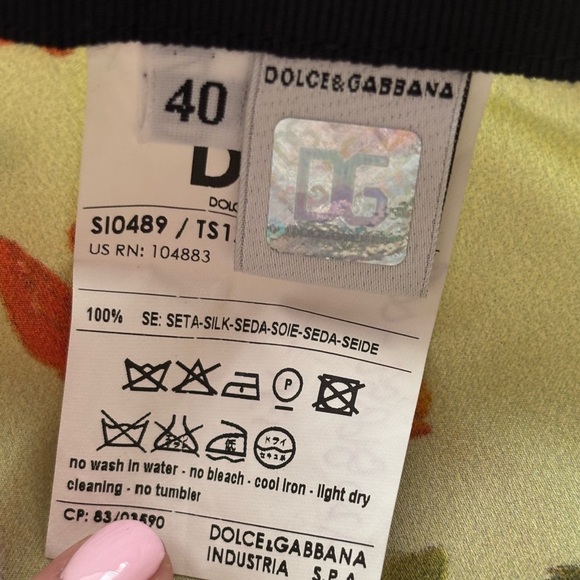 NWT Dolce & Gabbana Silk Green Floral Mini Bubble Skirt Zipper Back Size 40 4 - Picture 4 of 6
